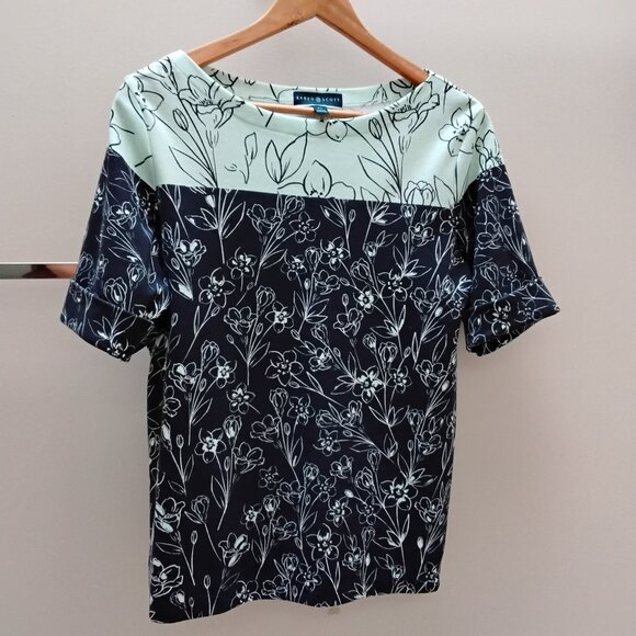 Karen Scott elbow-length sleeve boatneck relaxed fit pullover - Picture 1 of 7